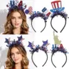 Wholesale American Flag Hair Band For Women In Red Cloth Material, Stylish Commute Hair Accessory For Independence Day