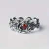 Wholesale Waterproof Non Tarnish Flowers Ring In Copper With Electroplated Gold Plating And Rhinestone Inlay
