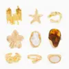 Wholesale Multicolor Antique Silver Plated Open Rings For Women With 0.01µm Plating And Artificial Gemstones