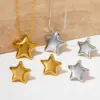 Wholesale PVD Coated Real Gold Plated 16K White Plating Star 304 Stainless Steel Simple Style Classic Waterproof Non Tarnish Earrings Necklace
