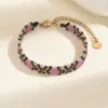 Wholesale British Style Ice Cream Beading Bracelet For Women In Coffer Color With Handmade Glass Chain And Artificial Crystal Inlay