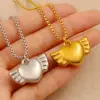 Wholesale PVD Coated 18K Gold Real Gold Plated Heart Shape 304 Stainless Steel Elegant Classical Pastoral Waterproof Non Tarnish 304 Stainless Steel Lobster Trigger Clasp Closure Pendant Necklace