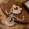 Wholesale Luxury Teardrop Rhinestone Pearl Tassel Earring Set With Chain For Women Ethnic Style Personality Jewelry Combination - Nihaojewelry