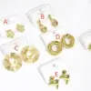 Wholesale 1 Pair/Package Elegant Round Flower Plating Acrylic Pearl Copper 18K Gold Plated Ear Studs