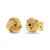 Wholesale Fashionable Brass Plated Real Gold European Style Women's Earrings Creative Knitted Ball Personality Jewelry Accessories
