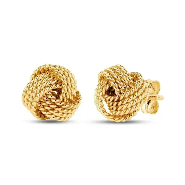 Wholesale Fashionable Brass Plated Real Gold European Style Women's Earrings Creative Knitted Ball Personality Jewelry Accessories