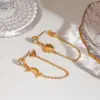 Wholesale 304 Stainless Steel Geometric PVD Coated 18K Real Gold Plated Real Gold Plated Basic Simple Style Commute Waterproof Non Tarnish Ear Studs
