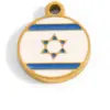 Wholesale National Flag Pendant In 304 Stainless Steel With 0.03µm PVD Coated 18K Real Gold Plating And Enamel Finish, 1 PCS Package