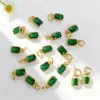 Wholesale 18K Gold Plated Copper Color Retention Rectangular Colorful Zircon Twelve Constellation Stone Pendant DIY Jewelry Hanging Water Plated Imitation Gold Geometric