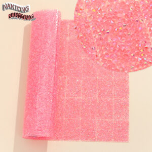 17 translucent light pink pointed bottom rhinestone style / Pointed bottom rhinestones with resin cylindrical hot melt square adhesive tape [full piece 24*40cm small square 3*4cm]