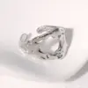 Wholesale PVD Coated Real Gold Plated 18K Gold Irregular 304 Stainless Steel Classic Style Cool Style IG Style Waterproof Non Tarnish Open Rings