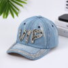 Wholesale Travel Letters Denim Diamond Hat
