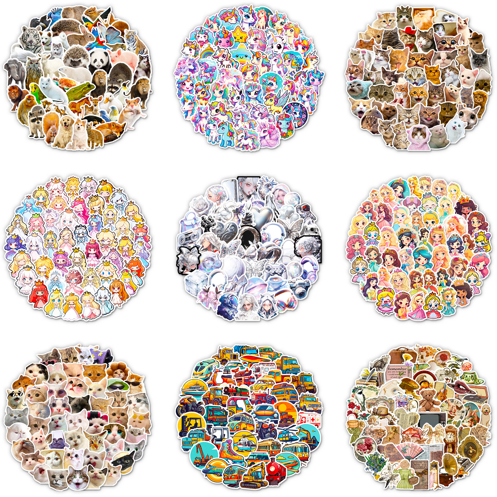 Wholesale 50 multi-style stickers shop cross-border hot personalized DIY decorative stickers unicorn waterproof stickers