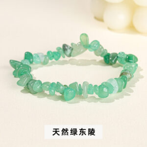 Natural Green East Tomb Gravel Bracelet / 5-8mm