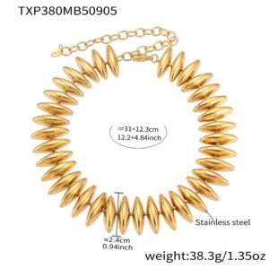 Txp380-gold necklace 31+12.5cm