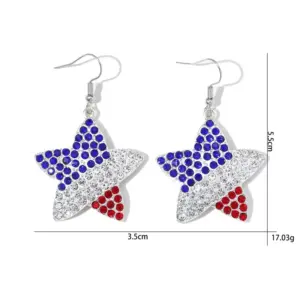 Full Diamond Five-pointed Star Earrings