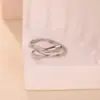 Wholesale 18K Gold Plated Stainless Steel Wave Ring Women's Open Ring Vacuum Electroplating Unisex Casual Four Seasons Wear