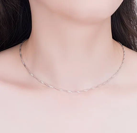 Wholesale Handmade Geometric Necklace For Women With 925 Sterling Silver Twisted Rope Chain