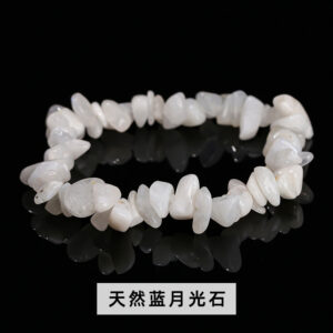 Natural Blue Moonstone Gravel Bracelet / 5-8mm