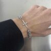 oly-1faa6c1c09ac4f326342fd9176cb668a Wholesale Light Luxury Cross Diamond-encrusted Double-layer Bracelet Trendy Men's Ins Niche Design Hip-hop Simple All-match Accessories Women