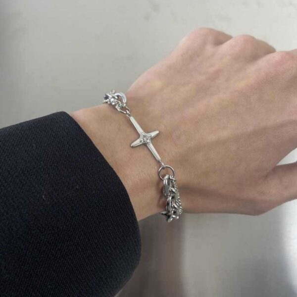 oly-1faa6c1c09ac4f326342fd9176cb668a Wholesale Light Luxury Cross Diamond-encrusted Double-layer Bracelet Trendy Men's Ins Niche Design Hip-hop Simple All-match Accessories Women