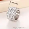 Wholesale Geometric Claw Setting Ring For Women In Copper With White K Water Plating And Zircon Inlay