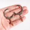 Wholesale 1 Pair Hip-Hop Exaggerated C Shape Lines Plating Brass 24K Gold Plated Bullet Backs Hoop Earrings