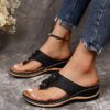 WholesaleSummer Flower Women’s Sandals Stitched Beach Shoes Large Size Herringbone Wedge Plaid Sandals for Women
