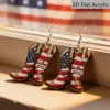 Wholesale Retro Print Boots Drop Earrings For Women In White & Red Acrylic With 304 Stainless Steel Ear Pins
