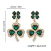Wholesale Simple Style Green Flower Stud Earrings For Women, Made Of Zinc Alloy With Zircon Inlay