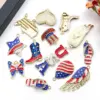 Wholesale American Independence Day Flag Alloy Jewelry DIY Pendant Earrings Necklace Boots Wings Pentagram Oil Drop Zinc Material