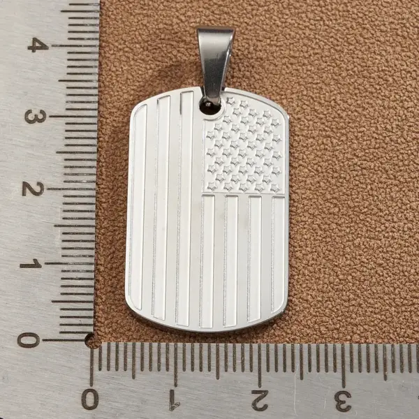 Wholesale DIY Jewelry High-Quality Polished 304 Stainless Steel Rhinestone Cross Handmade National Flag Square Pendant