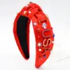 Wholesale Independence Day Hairband Hair Clip Pearl Rhinestone American Letter Fabric Hair Accessory For Women