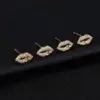 Wholesale Lips Stud Earrings For Women Copper With Zircon Inlay Bezel Setting Electroplated Gold 925 Sterling Silver Posts