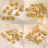 Wholesale 1 Pair Classic Style Geometric Oval Heart Shape Plating 304 Stainless Steel Ear Studs