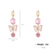 oly-1ff8b77140a1e368b5b75608758edc7d Wholesale Kenjie autumn and winter Valentine's Day love peach two-piece earrings Women's fashion semi-precious stone drop oil earrings
