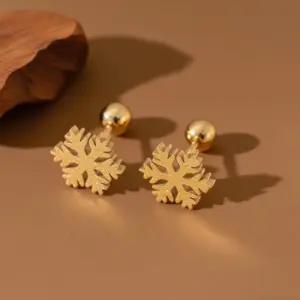 E03034-Snowflake-Earrings- Gold