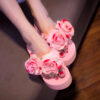 oly-2006ef9680b32e99fae2e8a4fe064054 Wholesale Beach Vacation Non-slip Flip Flops Pearl Flower Fresh Sandals Fashion Thick Bottom Flip Flops