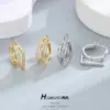 Wholesale Geometric Stud Earrings For Women With Copper Posts, Electroplated And 14K Real Gold Plated Featuring Zircon Inlay