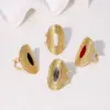 oly-20189163cad9b8ce17158a89de5d995a Wholesale PVD Coated Real Gold Plated 18K Gold Geometric 304 Stainless Steel Vintage Style Simple Style IG Style Waterproof Non Tarnish Open Rings