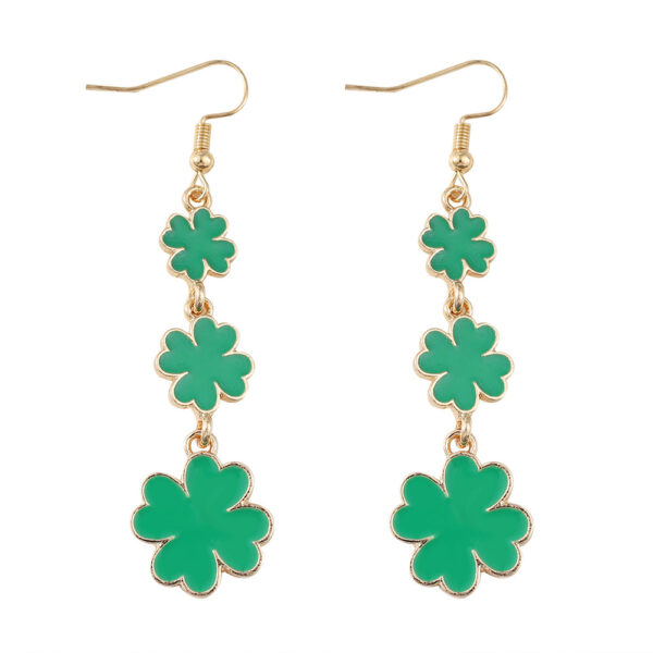 oly-2023c832e8ddee4c6e18583a2103a8b7 Wholesale St. parcret Festival Irish green clover tassel pendant drop oil earrings