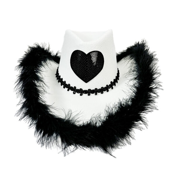 oly-2029878603bef81c122f95dec90a39c9 Wholesale Pink Fur Western Cowboy Hat Valentine's Day Pink Hair Love Cowboy Hat Carnival Love Shaped Hat
