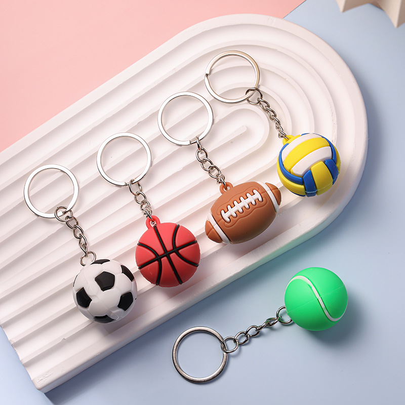 Wholesale Creative simulation Football keychain ball series basketball keychain small pendant doll activity gift in stock