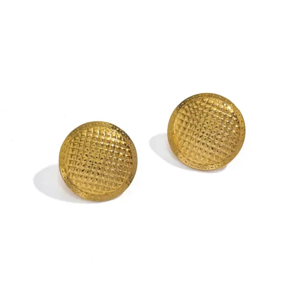 Wholesale 18K Gold Plated Stainless Steel Geometric Floral Pattern Earrings Casual Cute Simple Design For Dating Selfie Holiday Shopping