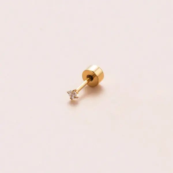 Wholesale 1 Piece 316L Stainless Steel Zircon Ear Cartilage Rings & Studs Geometric Round Waterproof Non Tarnish Surgical Steel Unisex