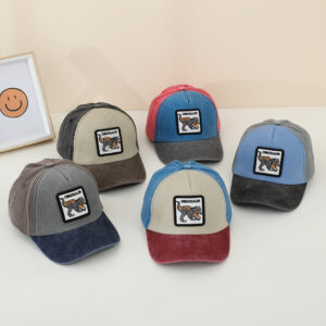 Wholesale Dinosaur children's washed baseball cap boys and girls cartoon peaked cap Spring and Autumn new sun hat color matching children's hat