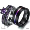 Wholesale Fashionable Couple Ring Set Round Diamond Six Claw Alloy Geometric Pattern Neutral Style For Men And Women