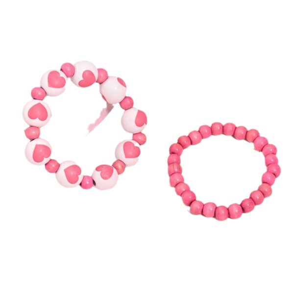 oly-20cbc2ee7d04154044d1d99c8482690c Wholesale style fresh sweet wooden beads heart-shaped printed round beads beaded bracelet for girlfriend Valentine's Day bracelet suit