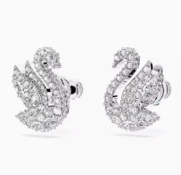 Noble white swan earrings
