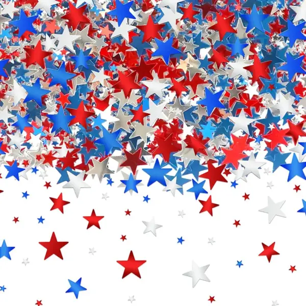 Wholesale American Independence Day Memorial Red Blue White Confetti Fallen Soldier Memorial Stars And Stripes Sequin Paper